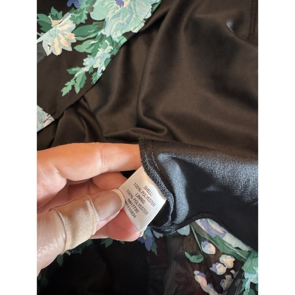 Merona Tank Dress Blue Green Lined Sheer Dark Floral Fairy Y2K babydoll S - Picture 4 of 10